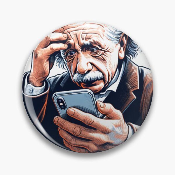Item preview, Einstein Bewildered by Smartphone designed and sold by digital-savant.