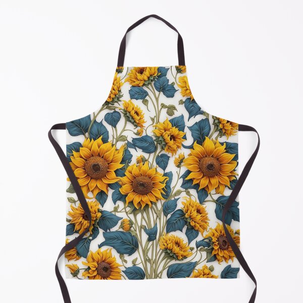 Item preview, sunflower print with turquoise blue leaves summer and spring style designed and sold by Carlos Gudino.