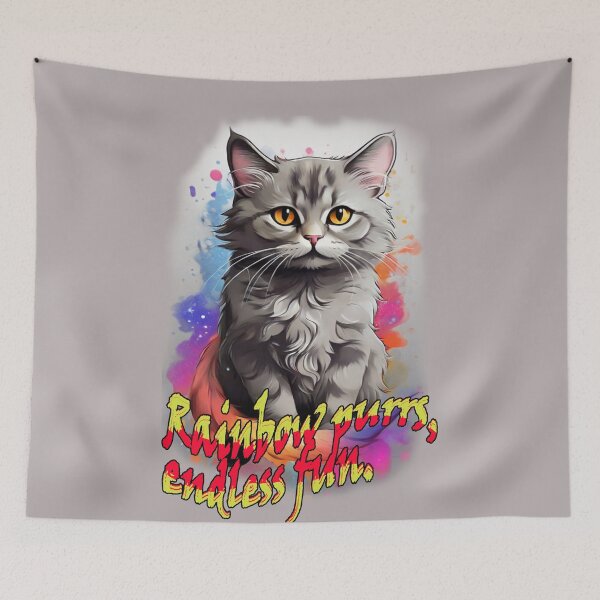 Item preview, Rainbow Purrs, Endless Fun - Funny Cat - Cat Lovers designed and sold by Ramzadeen.