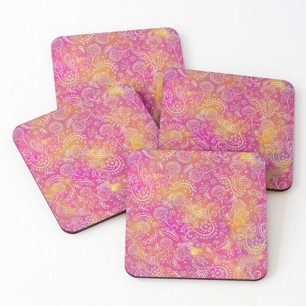 Item preview, Pink, Fuchsia and Gold Boho Floral Batik Style Beautiful by Cherie(c)2024 designed and sold by CheriesArt.