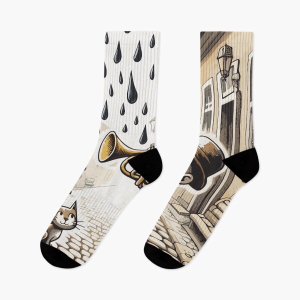 Item preview, Trumpet Serenade in the Rain designed and sold by ECuteDesigns.