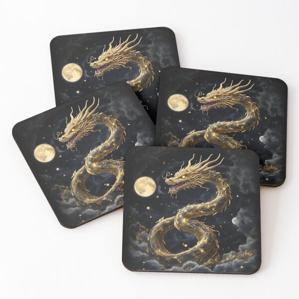 Item preview, Gold Asian Cosmic Dragon Chinese Lunar New Year designed and sold by Monkey Style Studios.