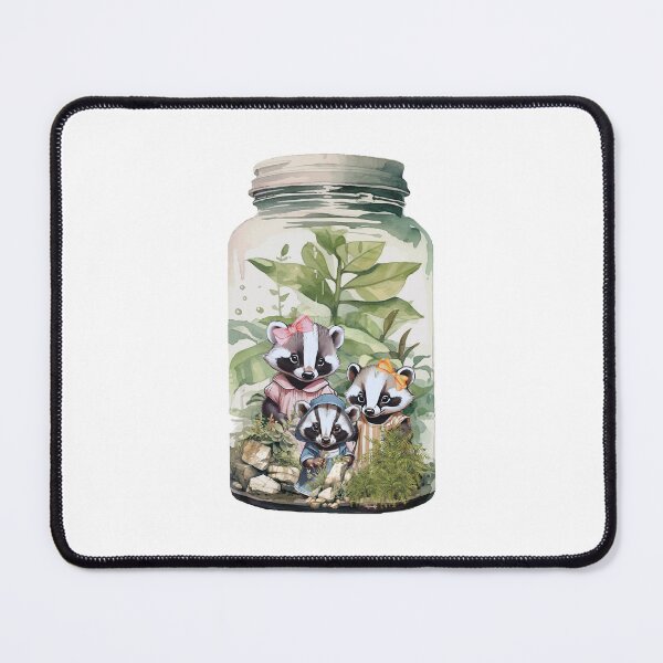 Item preview, Miniature Badger Sisters in Tiny Glass Mason Jar Terrarium designed and sold by LittleGnomad.