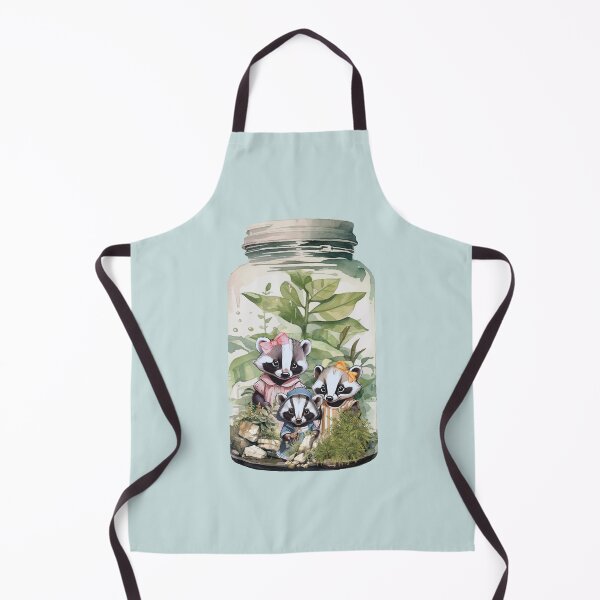 Item preview, Miniature Badger Sisters in Tiny Glass Mason Jar Terrarium designed and sold by LittleGnomad.