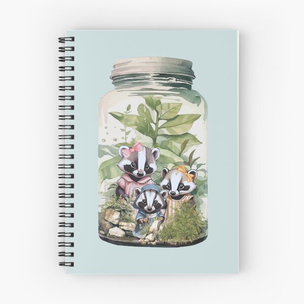 Item preview, Miniature Badger Sisters in Tiny Glass Mason Jar Terrarium designed and sold by LittleGnomad.