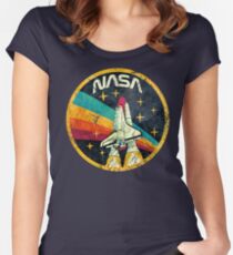 USA Space Agency Vintage Farben V03 Tailliertes Rundhals-Shirt