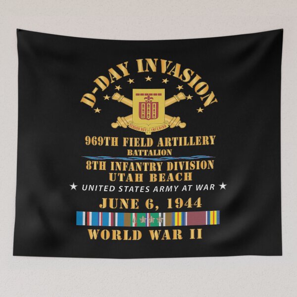 Item preview, Army - 969th Field Artillery Battalion - ID - D Day w EUR SVC - WWII designed and sold by Military Insignia Products.