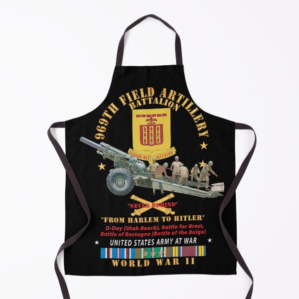 Item preview, DUI - 969th Field Artillery Battalion - DUI w Br - From Harlem to Hitler - 155MM Gun - Crew - EUR SVC WWII - V1 X 300 designed and sold by Military Insignia Products.