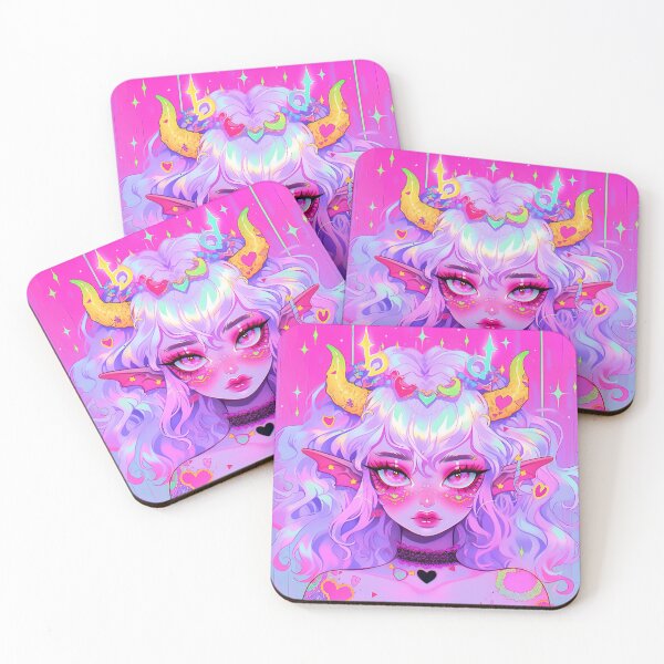 Item preview, Kawaii Pastel Pink Demon Princess Anime Girl designed and sold by bubblegoth.