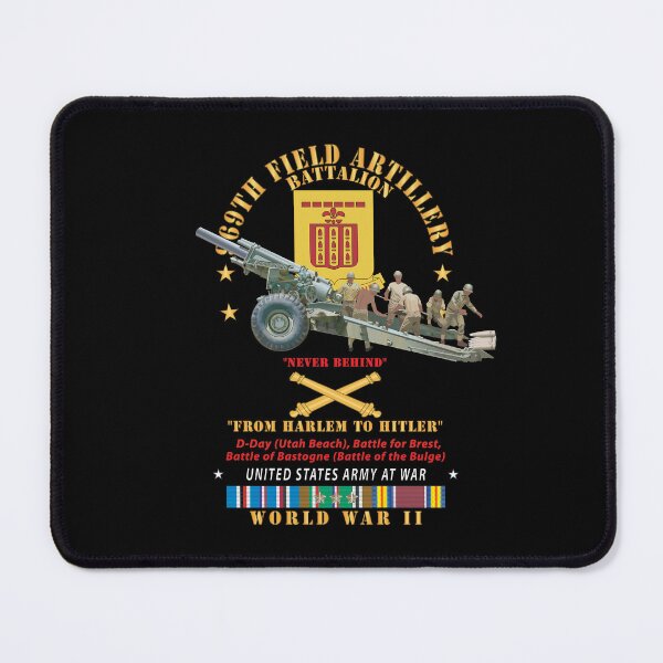 Item preview, DUI - 969th Field Artillery Battalion - DUI w Br - From Harlem to Hitler - 155MM Gun - Crew - EUR SVC WWII X 300 designed and sold by Military Insignia Products.