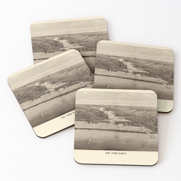 Item preview, Los puertos gemelos, Superior, WI, Duluth, MN (1915) designed and sold by allhistory.