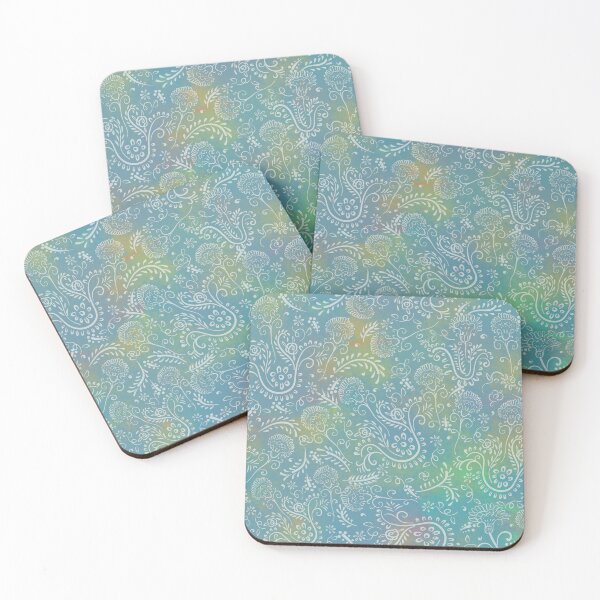 Item preview, Creamy Aqua Mint Green Boho Floral Batik Style Beautiful by Cherie(c)2024 designed and sold by CheriesArt.