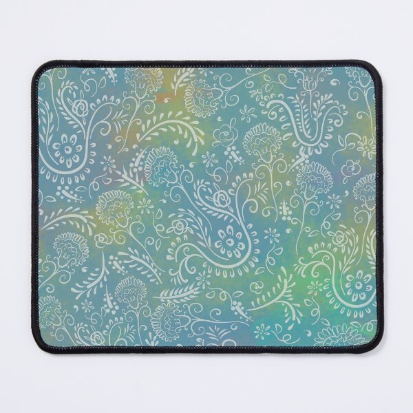 Item preview, Creamy Aqua Mint Green Boho Floral Batik Style Beautiful by Cherie(c)2024 designed and sold by CheriesArt.
