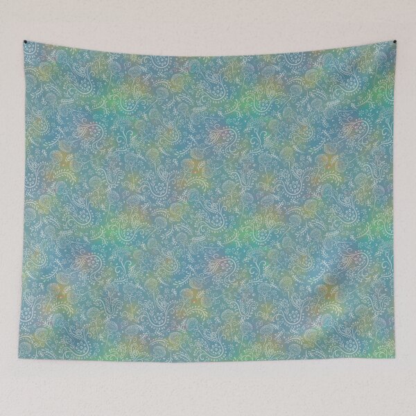 Item preview, Creamy Aqua Mint Green Boho Floral Batik Style Beautiful by Cherie(c)2024 designed and sold by CheriesArt.