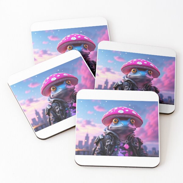Item preview, A cute blue frog with a pink and purple background designed and sold by Anwarrosli.