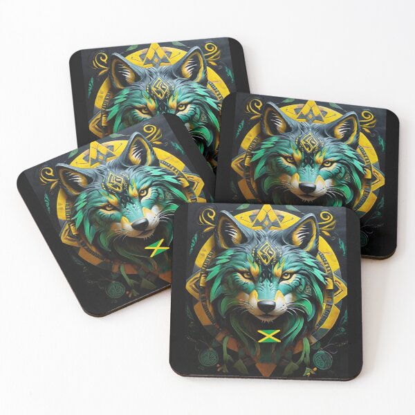 Item preview,  Tribal Wolf with Jamaican Colors And Flag  designed and sold by Angelle55.