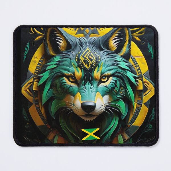 Item preview,  Tribal Wolf with Jamaican Colors And Flag  designed and sold by Angelle55.