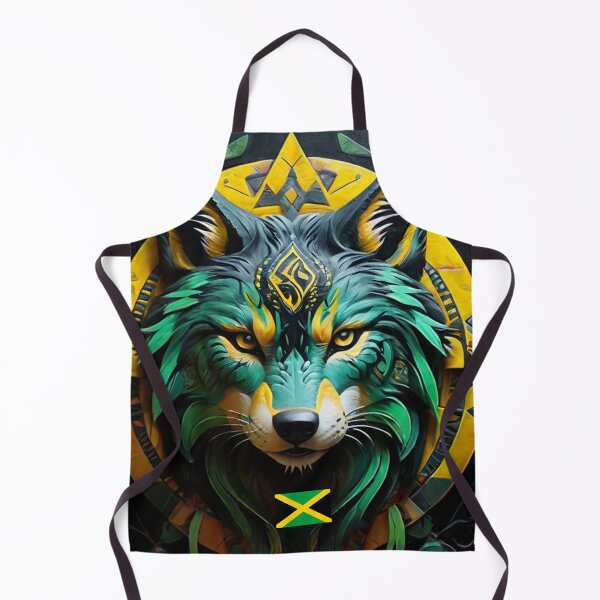 Item preview, Tribal Wolf with Jamaican Colors And Flag designed and sold by Angelle55.