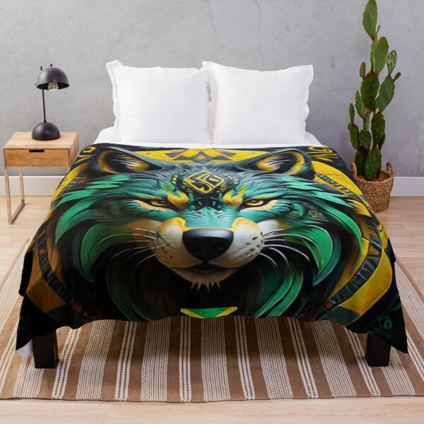 Item preview, Tribal Wolf with Jamaican Colors And Flag designed and sold by Angelle55.