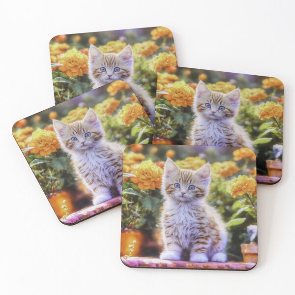 Item preview, Ginger Kitten in a Flower Garden designed and sold by Frankie Cat Photography.