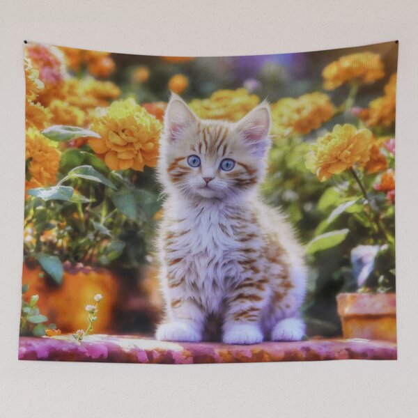 Item preview, Ginger Kitten in a Flower Garden designed and sold by Frankie Cat Photography.
