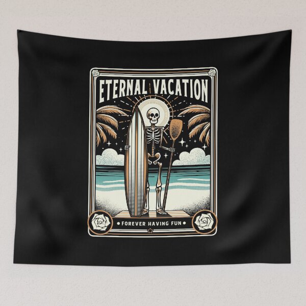 Item preview, Forever Vacation Funny Skeleton by Tobe Fonseca designed and sold by Tobe Fonseca®.
