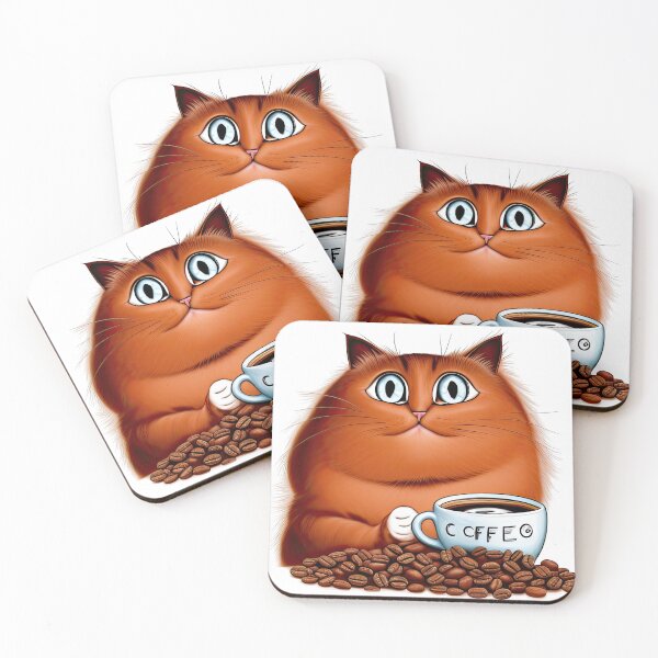 Item preview, cat morning coffee designed and sold by AI Gizmo.