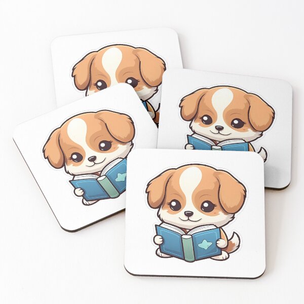 Item preview, Puppy reading book designed and sold by Serene Madcap.