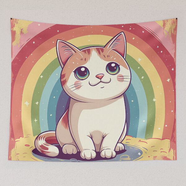 Item preview, Cat chasing rainbow designed and sold by Sp3ctrumOfColor.