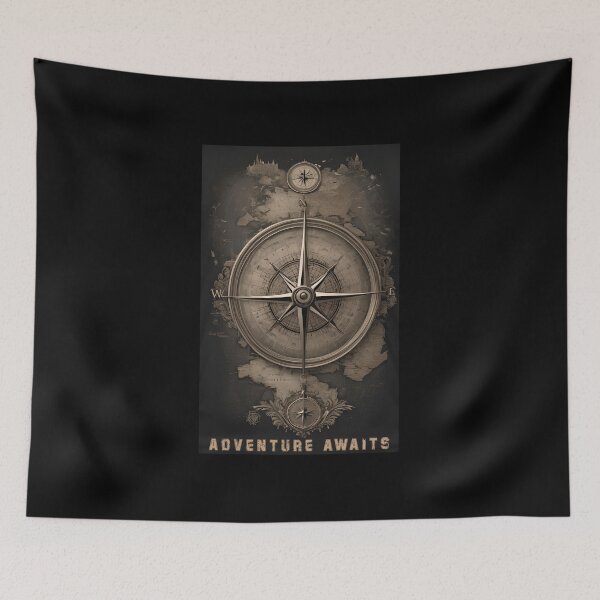 Item preview, Wanderlust Expedition World Map & Compass Adventure designed and sold by tkhrbika.