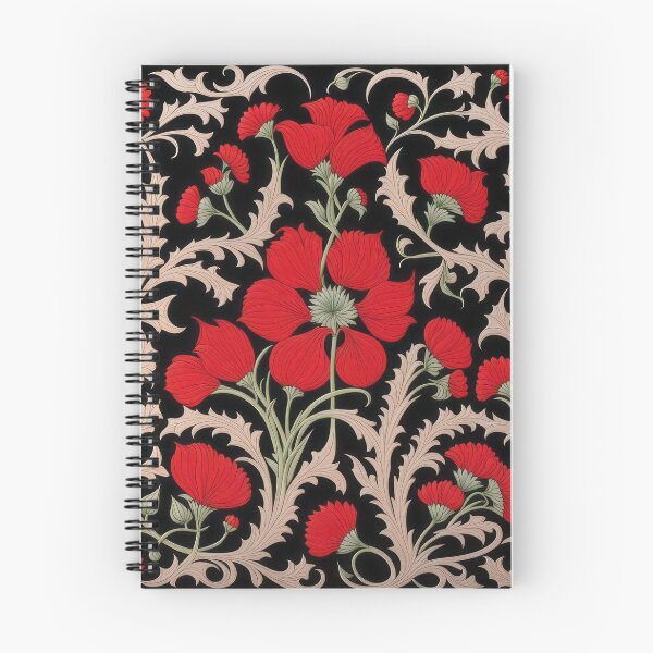 Item preview, Art Nouveau Floral Pattern Collection #1 - Red Snapdragon Flowers #10 designed and sold by elektronen.