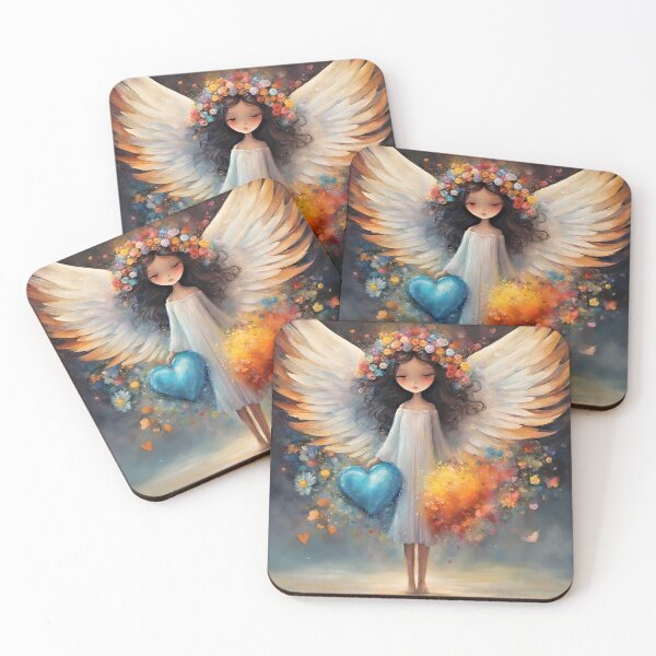 Item preview, an angel shyly carrying love designed and sold by bogfl.