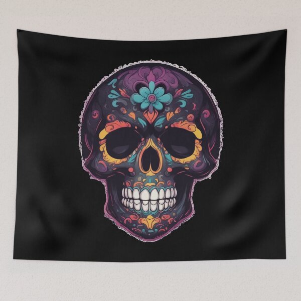 Item preview, Dark Sugar Skull, Calavera, Floral Design designed and sold by Burn-Ego.