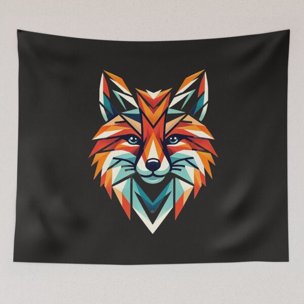 Item preview, Vibrant Geometric Fox Portrait designed and sold by NAISTUDIOSTO.