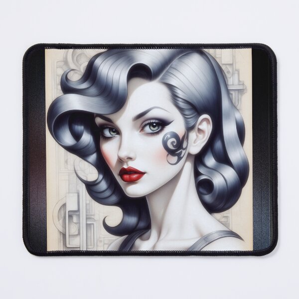 Item preview, The Industrial Maven Elana Toufini Enchanting AI Concept Art Portrait by Xzendor7 designed and sold by Xzendor7 Digital Art Creations.