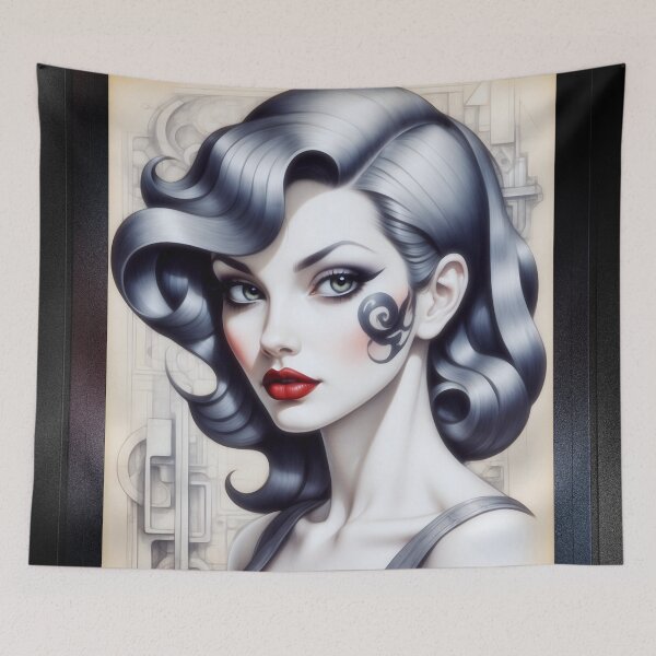 Item preview, The Industrial Maven Elana Toufini Enchanting AI Concept Art Portrait by Xzendor7 designed and sold by Xzendor7 Digital Art Creations.