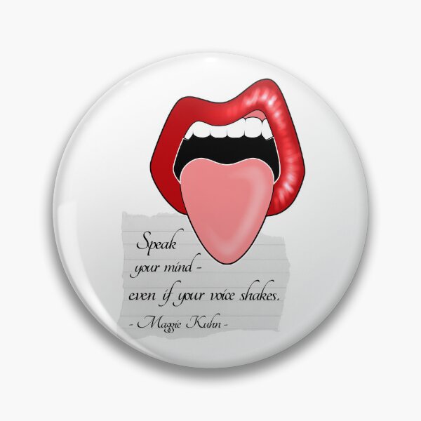 Item preview, Maggie Kuhn Quote Feminist Quote Red Vinyl Lips designed and sold by ObsidianDaz.