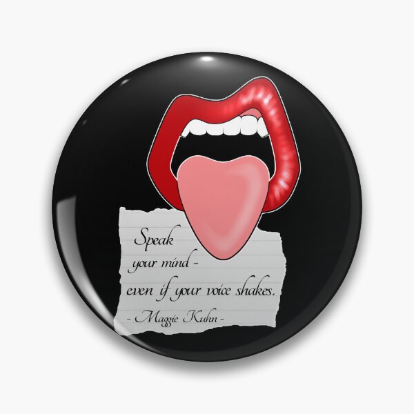 Item preview, Maggie Kuhn Quote Feminist Quote Red Vinyl Lips designed and sold by ObsidianDaz.