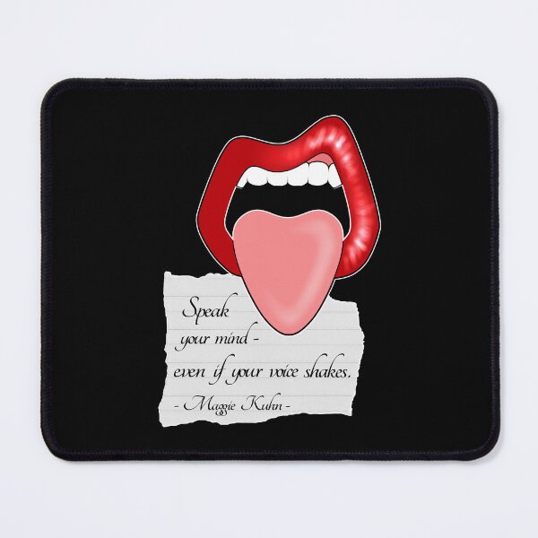Item preview, Maggie Kuhn Quote Feminist Quote Red Vinyl Lips designed and sold by ObsidianDaz.