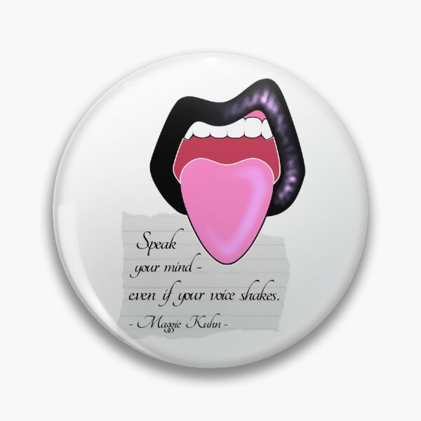 Item preview, Maggie Kuhn Quote Feminist Quote Black Vinyl Lips designed and sold by ObsidianDaz.