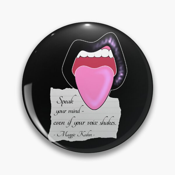 Item preview, Maggie Kuhn Quote Feminist Quote Black Vinyl Lips designed and sold by ObsidianDaz.