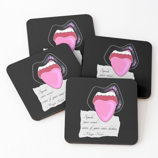 Item preview, Maggie Kuhn Quote Feminist Quote Black Vinyl Lips designed and sold by ObsidianDaz.