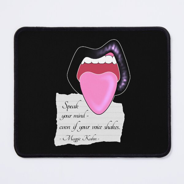 Item preview, Maggie Kuhn Quote Feminist Quote Black Vinyl Lips designed and sold by ObsidianDaz.