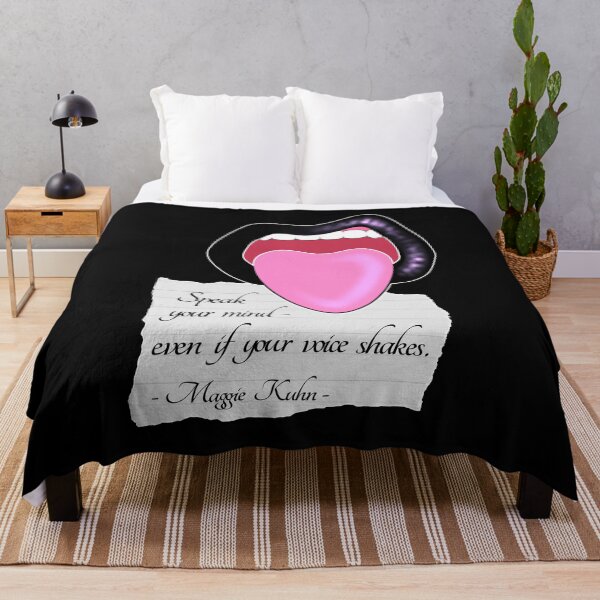 Item preview, Maggie Kuhn Quote Feminist Quote Black Vinyl Lips designed and sold by ObsidianDaz.