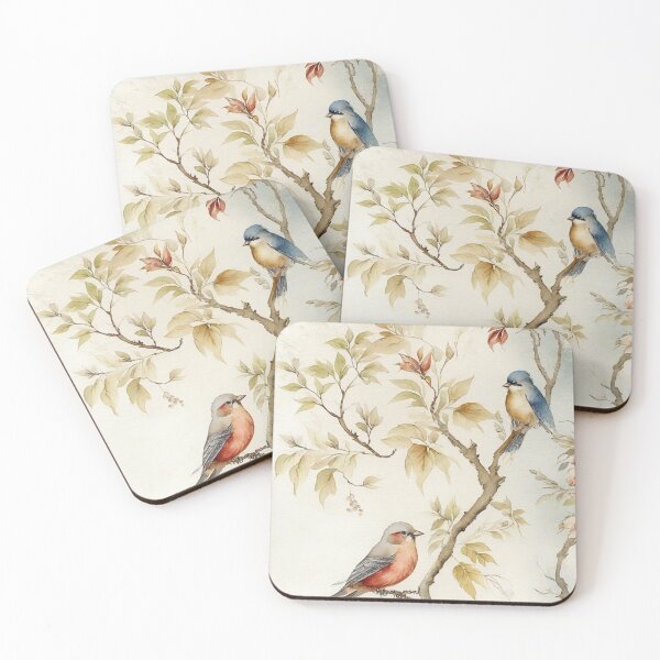 Item preview, A Robin and a Bluetit sharing a branch, designed and sold by Frame of Mind .