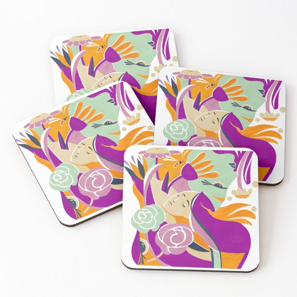Item preview, Blooming around the bush | Purple, orange and tranquil designed and sold by SAZ  design studio.