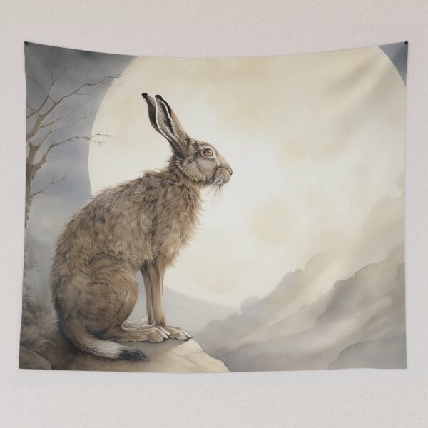 Item preview, Moon Gazing Hare designed and sold by CosmicAnomaly.
