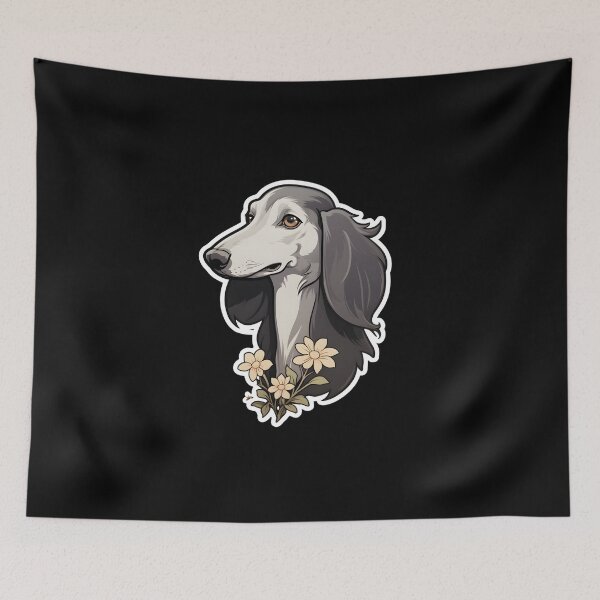 Item preview, Saluki in Flowers designed and sold by CUTEDOGGIEZ.