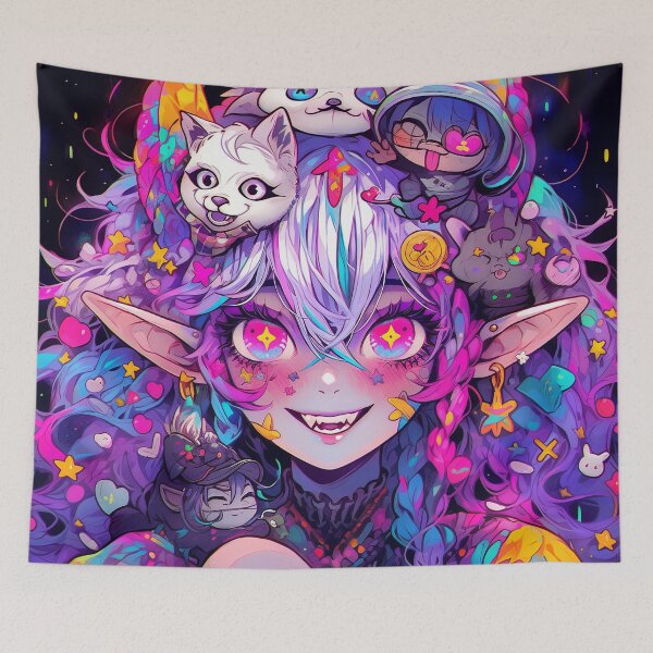 Item preview, Cosmic Magical Animal Anime Girl designed and sold by bubblegoth.
