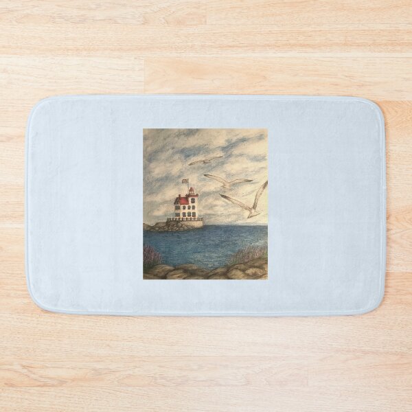 Item preview, Sunrise at Lorain Ohio Lighthouse with seagulls in flight designed and sold by OdomArt.